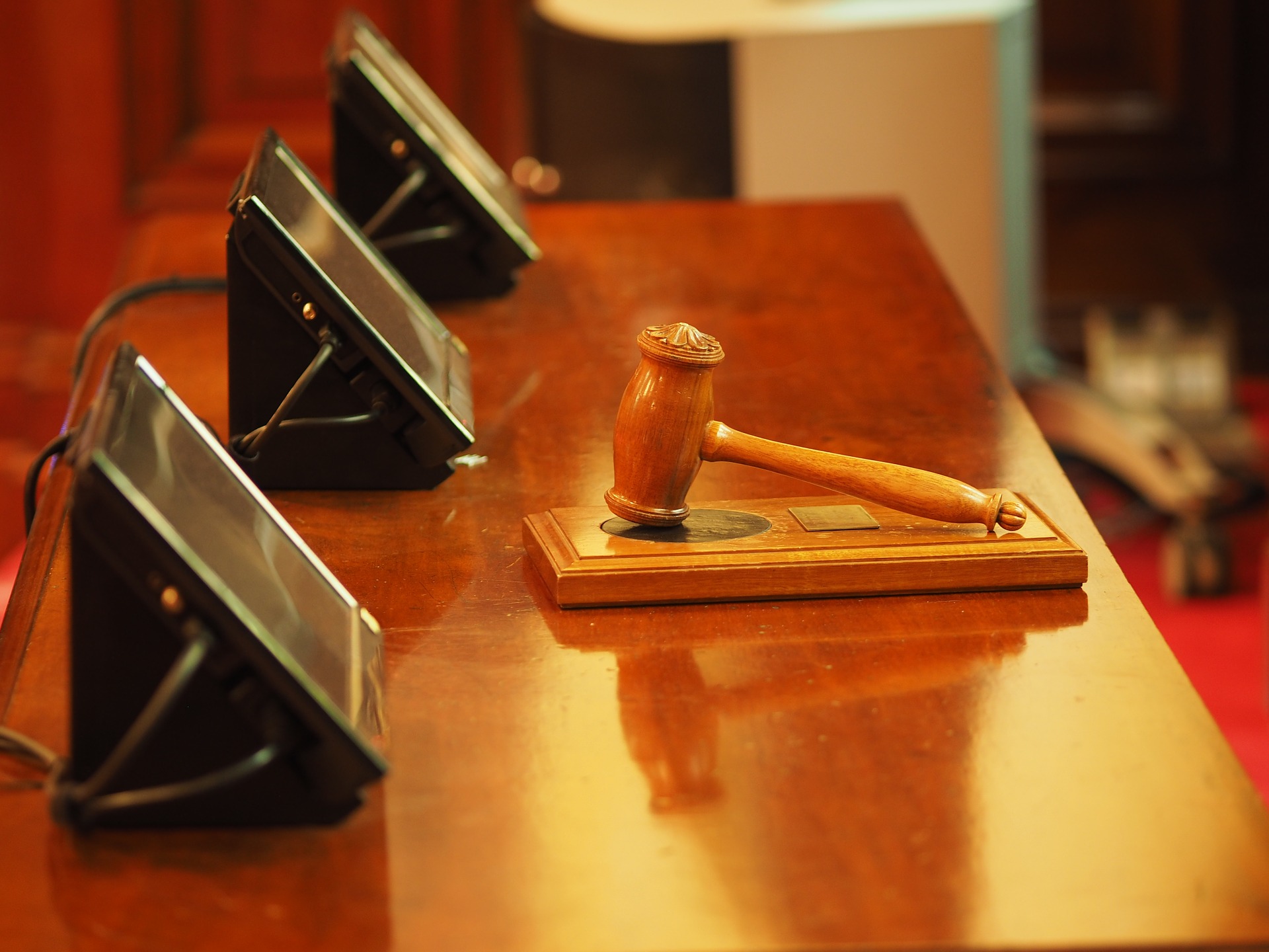 Desk in a courtroom