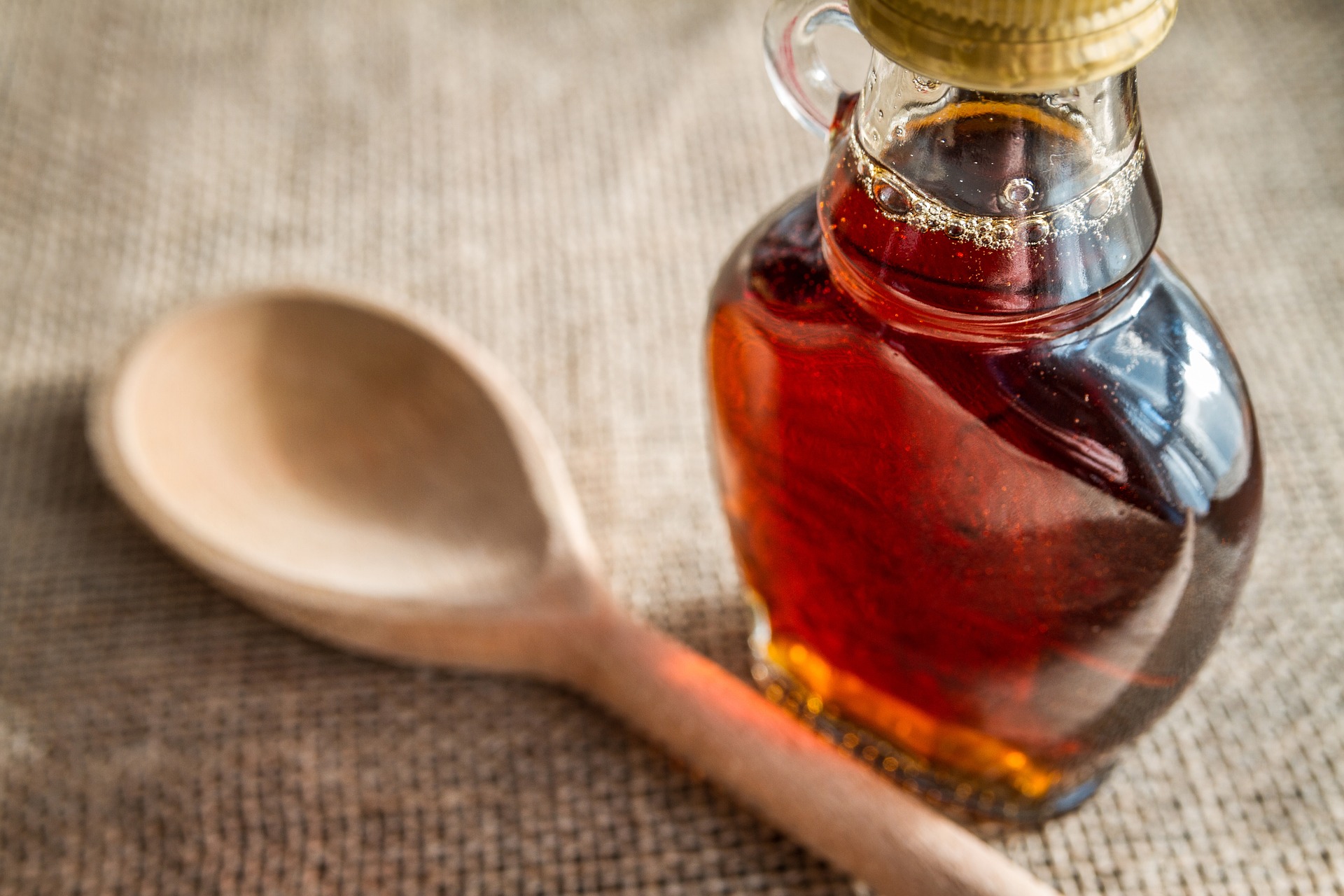 Bottle of maple syrup